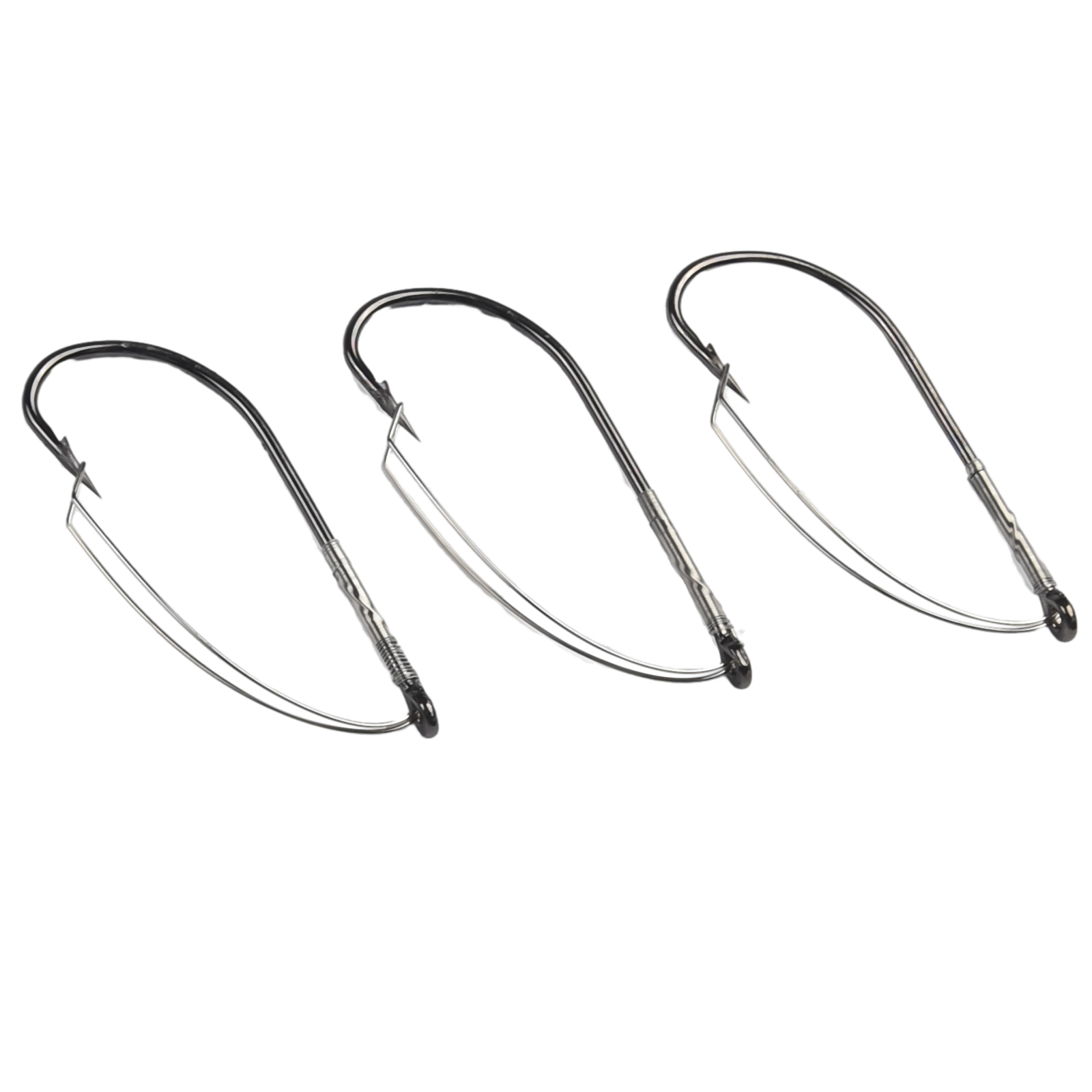 Fishing Hook Weedless - 10個入り ウィードレスバーブ付きバス釣り用フック シングルワームフック付き ワイドギャップフック スナッグフリー ワッキーリグ