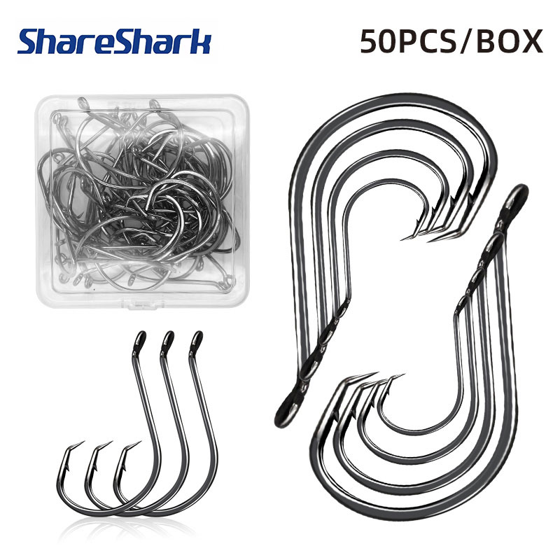 ShareShark 50個/箱 7384 高炭素鋼タコ釣り - Fishing Hook Circle のレビューと価格