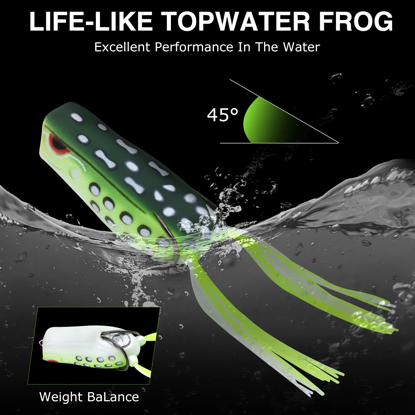 ゴトゥール製、柔らかいPVC素材のポッパー型フロッグルアー。 - Fishing Hook Weedless のレビューと価格