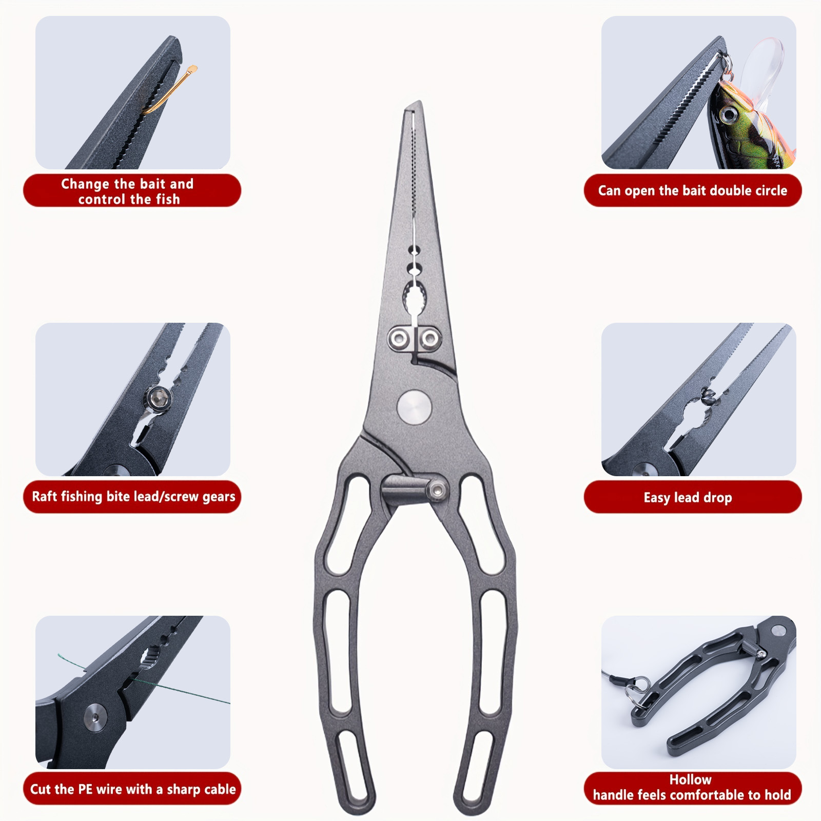 釣り用プライヤーとフィッシュグリッパーのコンボキット、錆びな - Fishing Hook Remover のレビューと価格
